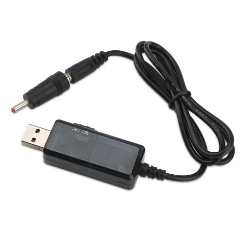 Повышающий USB кабель для питания Wi-Fi роутера от Power Bank 5V с переключателем 9V или 12V, с регулятором 9V/12V с переходником на 3.5мм и 5.5мм