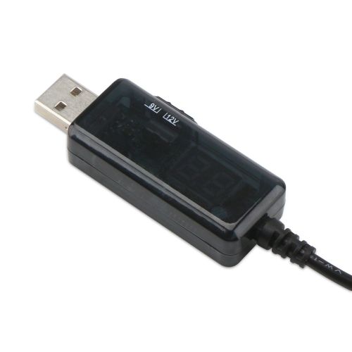 Повышающий USB кабель для питания Wi-Fi роутера от Power Bank 5V с переключателем 9V или 12V, с регулятором 9V/12V с переходником на 3.5мм и 5.5мм