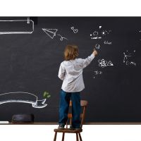 Настінна плівка для малювання крейдою Black Board Sticker GS-0668 200x60 см + 5 крейди, самоклеюча дитяча художня наклейка на стіну 