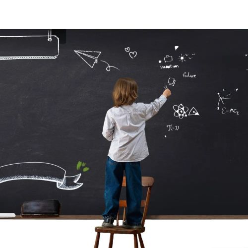 Настінна плівка для малювання крейдою Black Board Sticker GS-0668 200x60 см + 5 крейди, самоклеюча дитяча художня наклейка на стіну 