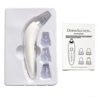Вакуумний апарат Derma Suction прилад для чищення пір і видалення чорних крапок, пілінг для обличчя, очищувач, апарат-Очищувач шкіри 4 насадки Білий