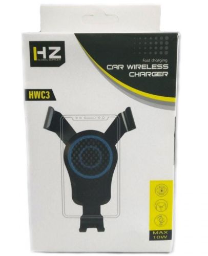 Автомобильный держатель для телефона с беспроводной зарядкой HZ HWC3 8W, Автодержатель, Универсальная автомобильная зарядка-держатель в авто, Черный