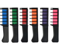 Набір крейди для волосся Hair Chalk FM227 різнокольорові барвники 6 шт комплект гребінців з кольоровою крейдою для фарбування волосся дітей і дорослих