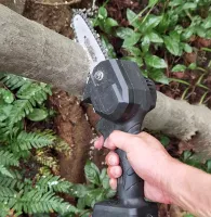 Акумуляторна ланцюгова міні пила Supretto Mini Electric Chain Saw 24V 550W для обрізки дерев і розпилу дров, міні пила, електропила на акумуляторі