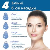 Вакуумний апарат Derma Suction прилад для чищення пір і видалення чорних крапок, пілінг для обличчя, очищувач, апарат-Очищувач шкіри 4 насадки Білий