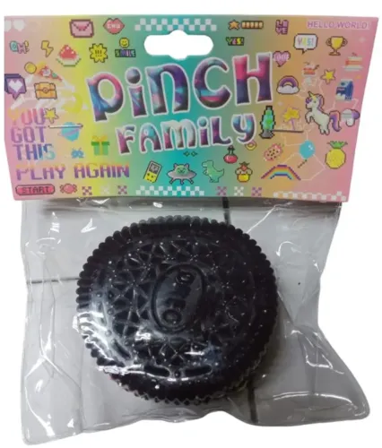 Силіконова іграшка антистрес сквіш Печиво Oreo Pinch Family 6 см з ворсинками для рук, Дитяча м'ялка у вигляді печива Таба Орео Squishy для дітей