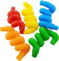 Іграшка антистрес для дітей Fidget Pop Tube набір ручних еластичних гофрованих труб 12 штук для розвитку сенсорної моторики поп туб від 3-х років