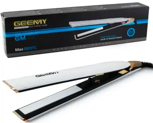 Утюжок выпрямитель для волос Geemy GM-490, Профессиональная керамическая плойка выравниватель Gemei для укладки с дисплеем и регулировкой температуры
