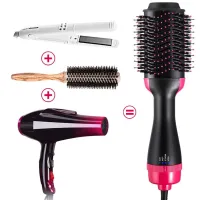 Фен щітка гребінець 3в1 One step hair Dryer 3 режими 1000W, випрямляч для укладання волосся, стайлер з функцією іонізації і керамічним покриттям