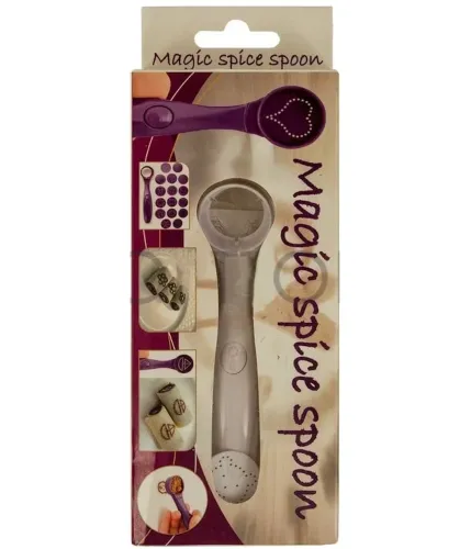Декоруюча ложечка для кави і страв Magic Spice Spoon 16 візерунків, Ложка для декорування з насадками трафаретами для прикраси латте від батарейок