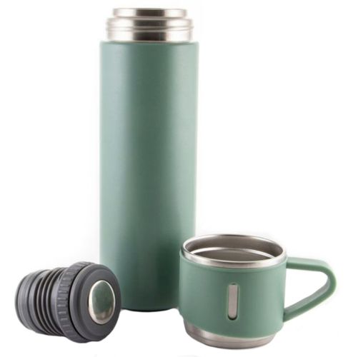 Подарунковий набір термос Vacuum Flask Tea Set з вакуумною ізоляцією 500 мл з 3 кружками Бокс з термокружкой і чашками з нержавіючої сталі