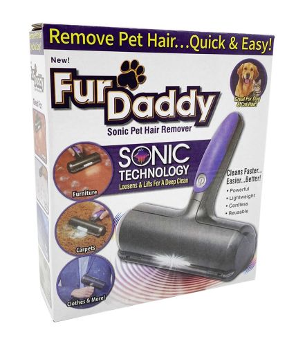 Електрична багаторазова щітка ролик Fur Daddy Sonic для збору і видалення шерсті тварин, багаторазовий валик для чищення одягу, меблів і килимів