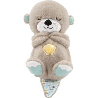 Світиться дихаюча Видра Fisher Price Fxc66 30 см з диханням для сну дітей, м'яка плюшева іграшка музичний нічник від батарейок сіра