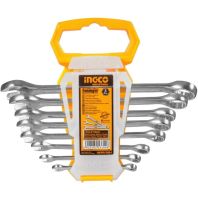 Комплект гайкових комбінованих ключів з тріскачкою INGCO HKSPA1088 - I 8mm - 19mm 8 шт, Набір двосторонніх інструментів рожково-накладних 8 предметів