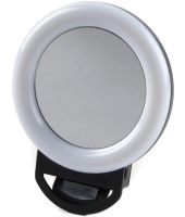 Світлодіодне LED селфі кільце Selfie Ring Light A4S 11.5 см акумуляторна RGB лампа із затискачем, кільцеве підсвічування з дзеркалом на телефон USB H8-1
