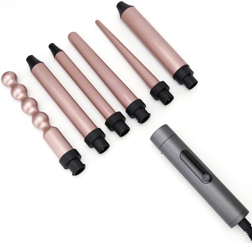 Плойка стайлер для завивки волос Professional Beauty PB-51 20W 6 в 1 профессиональные щипцы для укладки и накручивания локонов со сменными насадками Черные