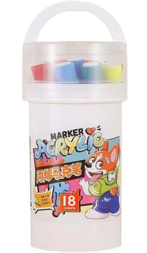 Професійний набір скетч маркерів Creative Acrylic Marker 18 шт для малювання у відрі, акрилові маркери фломастери лінери AND635 - 18 кольорів