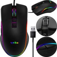 Ігрова дротова комп'ютерна мишка Weibo S320 USB 7 Кнопок з RGB підсвічуванням для ПК, геймерська USB миша 4800 DPI для комп'ютера і ноутбука Чорна