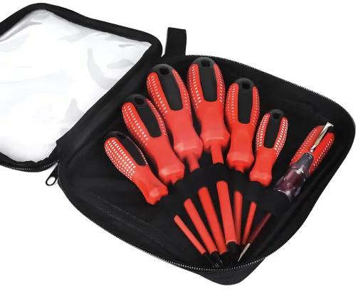 Набір діелектричних викруток Screwdriver Set 7653 7 предметів, ручний комплект інструментів з діелектричним покриттям у чохлі для захисту від струму