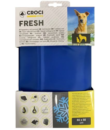 Охолоджувальний килимок для тварин Croci Fresh Mat 0252 65х50 см L самоохолоджувальна підлогова підстилка, гелевий мат для охолодження собак і котів