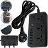 Мережевий фільтр Power Socket AR-CP02 3000W на 3 розетки 6 USB 1.8 м електричний подовжувач переноска з вимикачем для підключення приладів до мережі