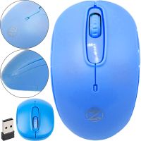 Бездротова Bluetooth мишка ZornWee W110 Blue для комп'ютера і ноутбука, Ігрова комп'ютерна блютуз миша 2.4GHZ USB для ПК від батарейок Синя