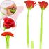 Гелевая гибкая ручка в виде розы Pensil Flowers ZF2088 23 см синяя паста, Шариковая в виде цветка красная роза толщина линии 0.5мм для школы