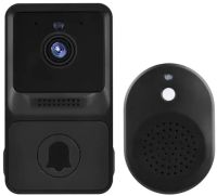 Бездротовий дверний відеодзвінок домофон Wi-Fi Mini Doorbell AiWit T2 Mini 720p для дому, Акумуляторний WIFI дзвінок з камерою Android iOS Чорний Чорний