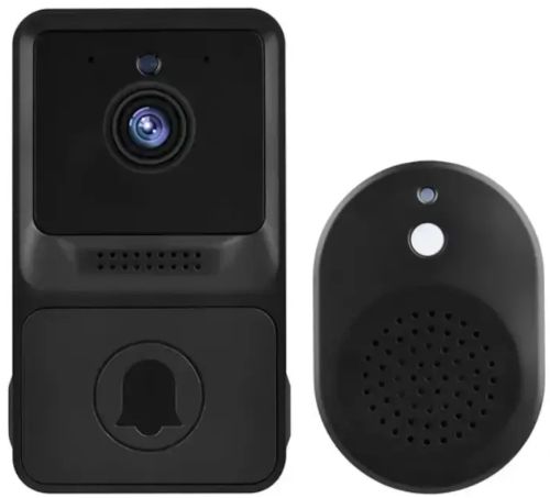 Бездротовий дверний відеодзвінок домофон Wi-Fi Mini Doorbell AiWit T2 Mini 720p для дому, Акумуляторний WIFI дзвінок з камерою Android iOS Чорний Чорний
