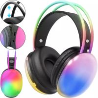 Накладні бездротові навушники Bluetooth Welike WK-30 з RGB підсвічуванням Повнорозмірні блютуз стереонавушники з портом AUX для комп'ютера і ноутбука