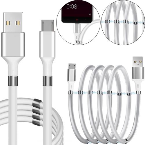 Магнітний зарядний кабель MagLink 7612 usb Micro-USB 1 метр для зарядки телефону, вічний шнур зарядка SuperCalla Cable 100 см з магнітними вставками