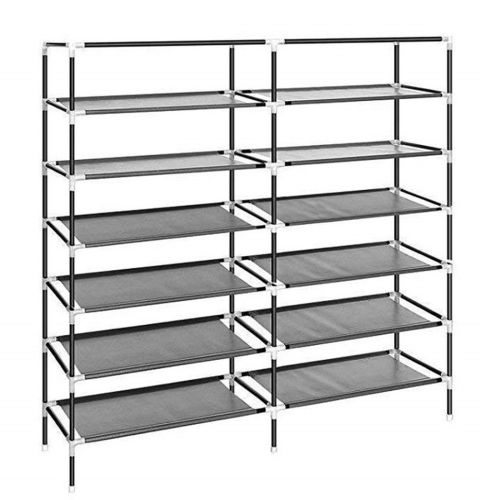 Тканинна шафа для взуття Shoe Cabinet YQF-2266 на 6 полиць, Подвійна складна тканинна полиця, пилозахищений каркасний для зберігання K66, 2712 MG-222