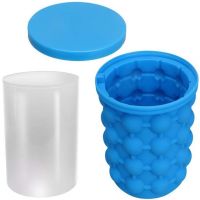 Силіконове відро для заморозки льоду Ice Cube Maker Genie двокамерна форма для виготовлення зберігання льоду, охолодження напоїв в пляшках з кришкою