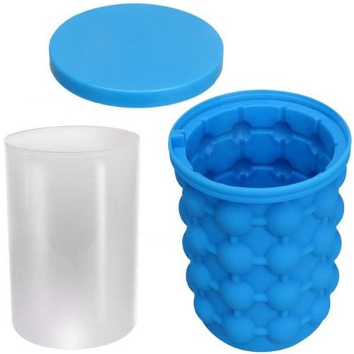 Силіконове відро для заморозки льоду Ice Cube Maker Genie двокамерна форма для виготовлення зберігання льоду, охолодження напоїв в пляшках з кришкою
