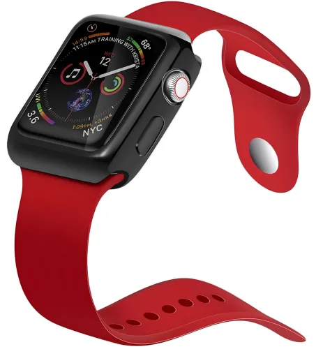 Наручний Смарт годинник Smart Watch T500 спортивний з мікрофоном, тонометром IP67 Aluminium 44mm Розумний годинник з функціями фітнесу та здоров'я Червоні