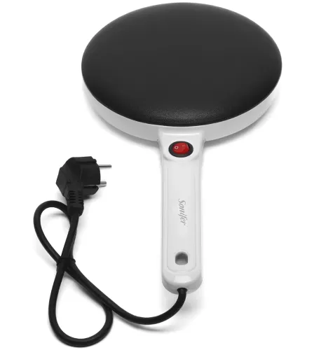 Занурювальна млинниця Sonifer Crepe Maker SF-3034 650W Електрична Сковорідка для млинців 20 см электроблинница з антипригарним покриттям Біла