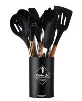 Універсальний набір кухонних силіконових приладдя 12шт Kitchen Set, силіконовий кухонний набір з підставкою на 12 предметів Кітчен Сет