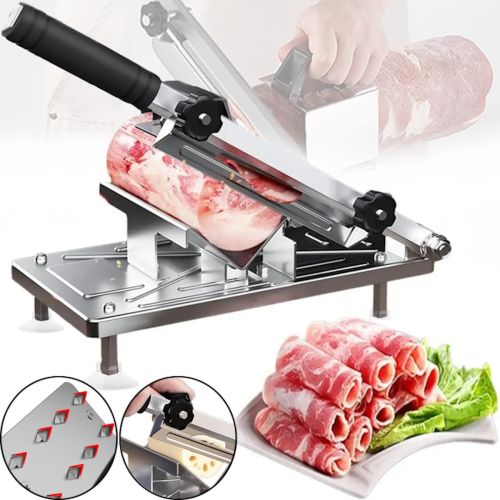 Ручний кухонний верстат ломтерезка Food Slicer LY - 38 слайсер для нарізки м'ясних, ковбасних і сирних виробів, верстат різак YK114 для замороженого м'яса