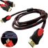 Посилений кабель Hdmi to Hdmi 3м 1080p в обмотці Кабель-подовжувач HDMI-HDMI 3M 3 m, 3 м для монітора і телевізора в обплетенні чорно червоний