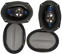 Автомобільні колонки акустика Boschmann Bm Audio WJ1-S99V4 500W в авто 2 шт, овальні 4-х смугові динаміки Бошман в машину, Автоакустика чорні