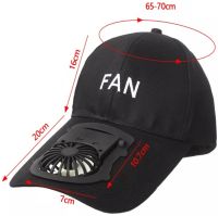 Бейсбольна кепка з вентилятором fan RS-75 Чорна, Сонцезахисна, охолоджуюча USB бейсболка з обдувом, акумулятором на сонячній батареї, літня