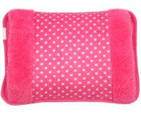 Электрическая водяная грелка Hot Water Bag HD-03 для согревания рук 500W Плюшевая мягкая муфта электрогрелка с подогревом 34х24 см от сети Розовая