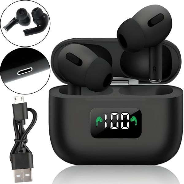 Бездротові навушники TWS AirPro I58 Bluetooth V5. 0 в кейсі, Вакуумні USB навушники-гарнітура з шумозаглушенням і мікрофоном блютуз з кейсом чорні