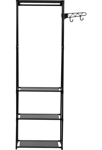 Підлогова складна вішалка для одягу New Boxy Coat Rack 6602 шафа органайзер з гачками і трьома полицями для взуття, розкладний стелаж для передпокою