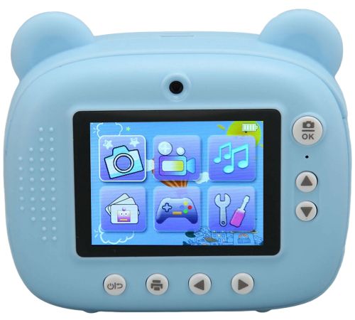 Детский фотоаппарат с мгновенной печатью DIY Instant Digital Camera M3 3 в 1 цифровая камера полароид для фото и видео на аккумуляторе Голубой