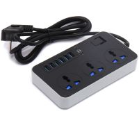 Мережевий фільтр Power Socket AR-CP02 3000W на 3 розетки 6 USB 1.8 м електричний подовжувач переноска з вимикачем для підключення приладів до мережі