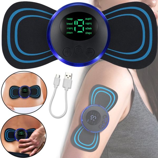 Імпульсний масажер міостимулятор метелик Pulse massage Stick електростимулятор для відновлення і тренування м'язів всього тіла на акумуляторі USB