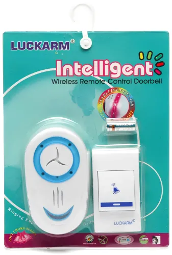 Дверний дзвінок Luckarm Intelligent 8853 бездротова кнопка на батарейках, передавач сигналу і приймач на 32 мелодій для вхідних дверей до 150 м