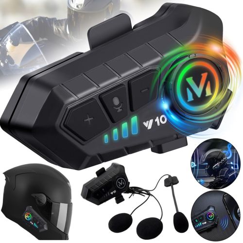 Бездротова гарнітура на шолом Helmet Wireless Earphone Y10 з м'яким мікрофоном і шумозаглушенням, мотогарнітура з сенсорним управлінням і Bluetooth