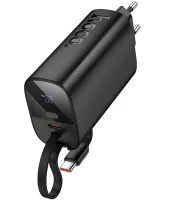 Сетевое зарядное устройство Hoco J148 PD20W Power Bank 5000 mAh портативный внешний аккумулятор Type-C повербанк с кабелем и адаптером для зарядки